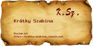 Krátky Szabina névjegykártya