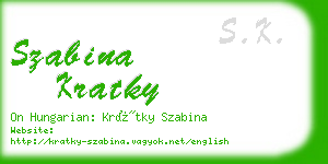 szabina kratky business card